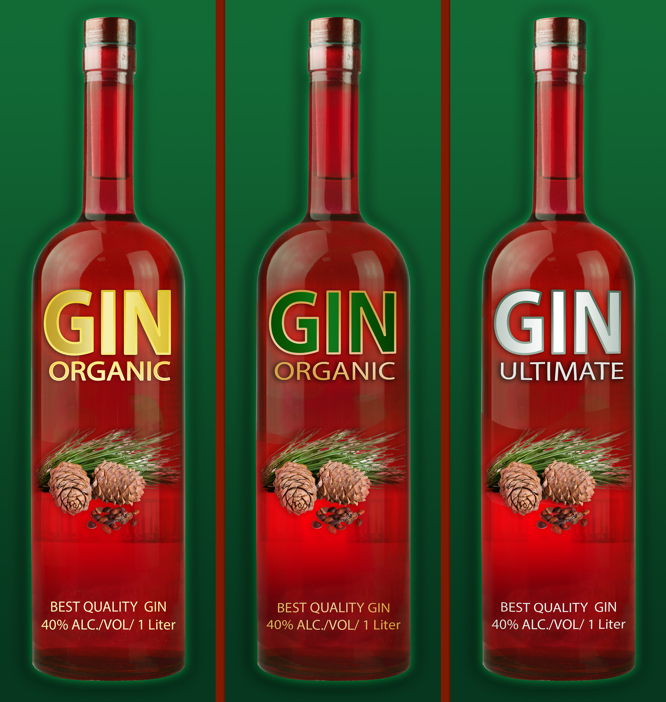 Mockup de Botella de Gin