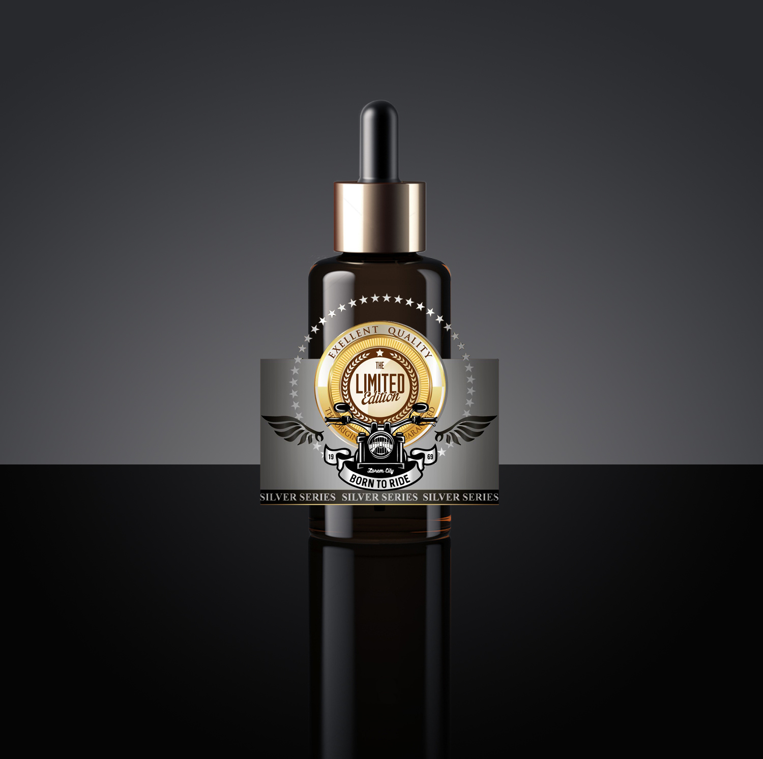 Mockup de Botella Marrón de Lujo