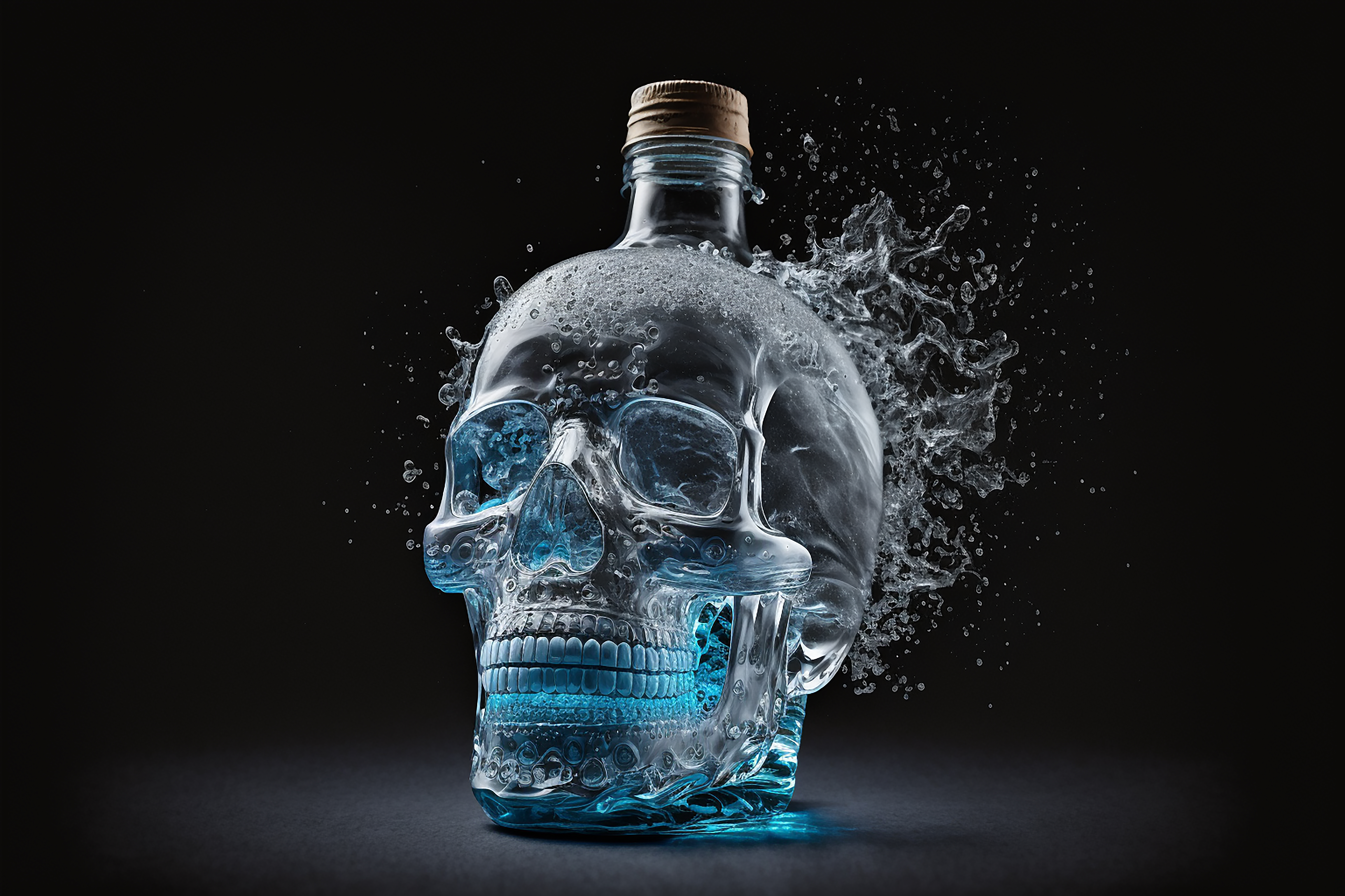Mockup de Botella con Forma de Calavera